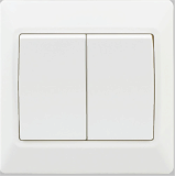 British flush type 2 gang 1 way wall switch with 